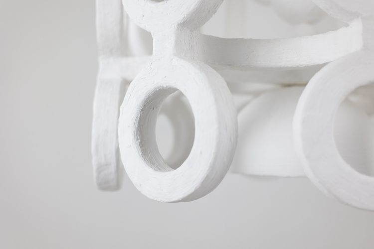Lantern "Eye" in plaster. Small series artist's work. LS62552012A