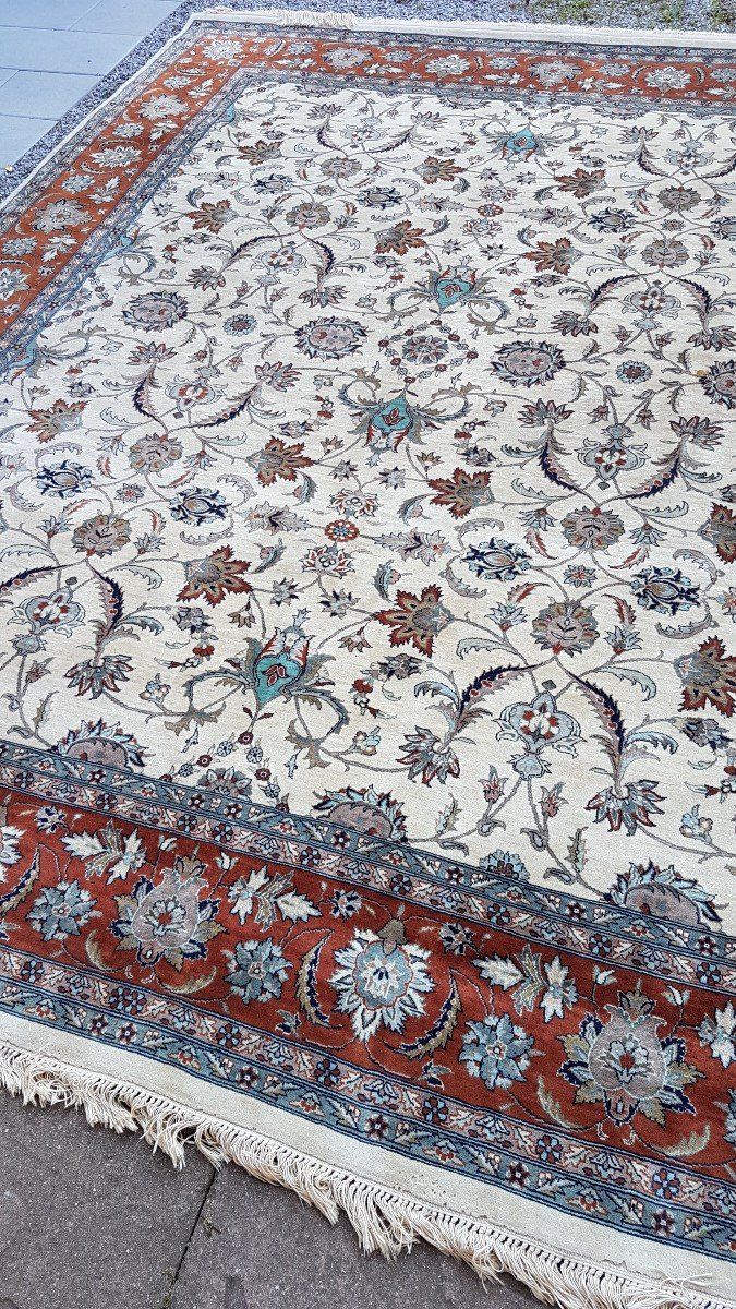 Tapis Ispahan - Iran  307cm  X 247cm  En Laine -  Milieu 20ème