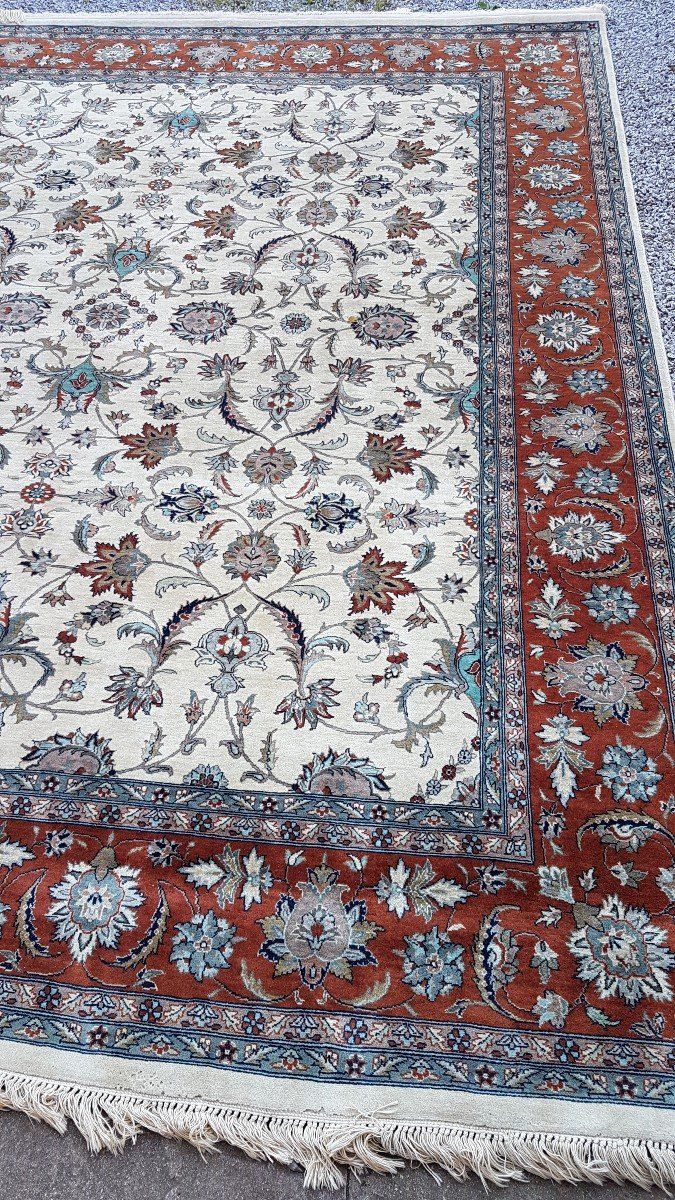 Tapis Ispahan - Iran  307cm  X 247cm  En Laine -  Milieu 20ème