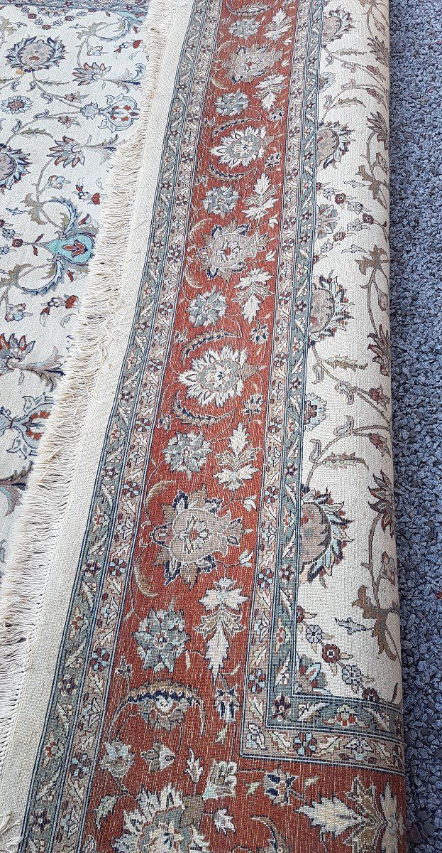 Tapis Ispahan - Iran  307cm  X 247cm  En Laine -  Milieu 20ème