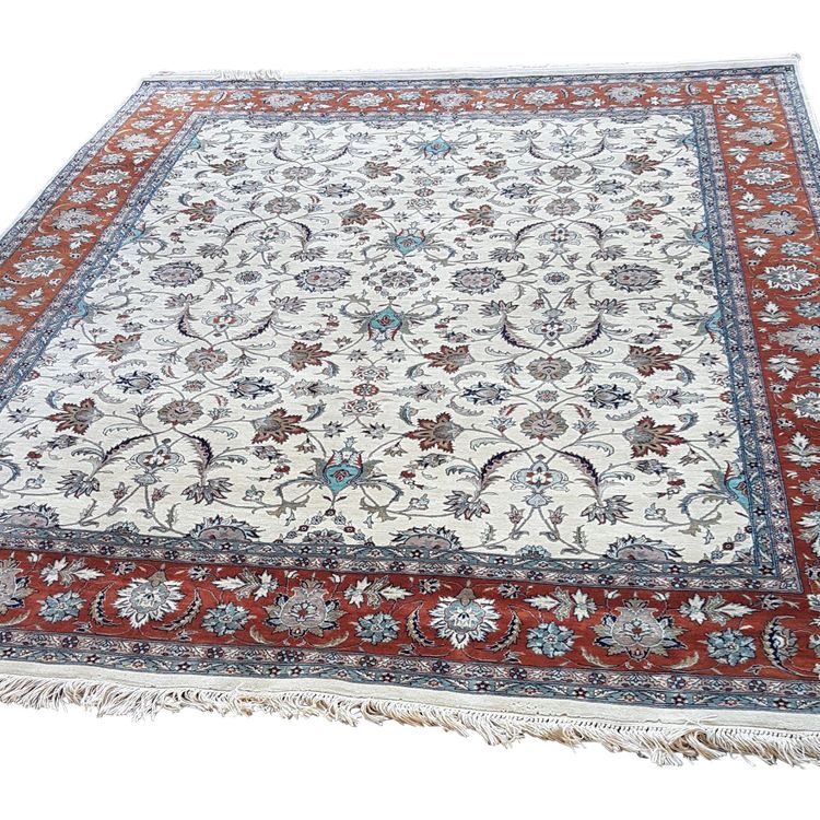 Tapis Ispahan - Iran  307cm  X 247cm  En Laine -  Milieu 20ème