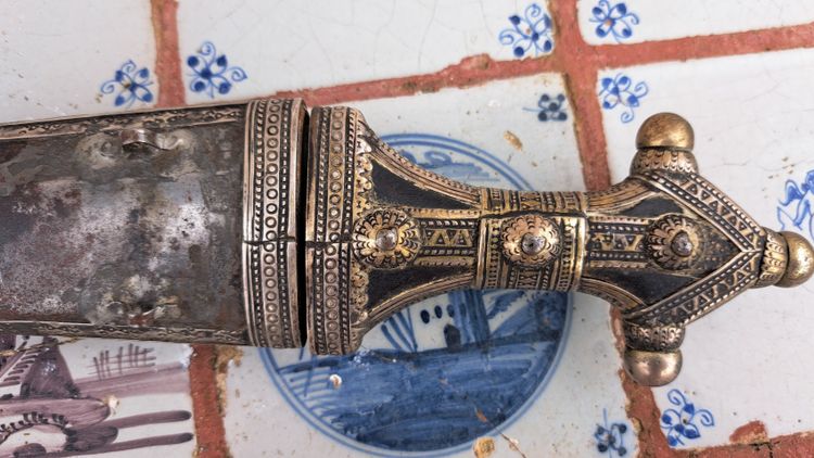 Pugnale cerimoniale orientale Jambiya Khanjar XIX secolo