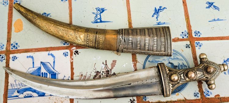 Pugnale cerimoniale orientale Jambiya Khanjar XIX secolo