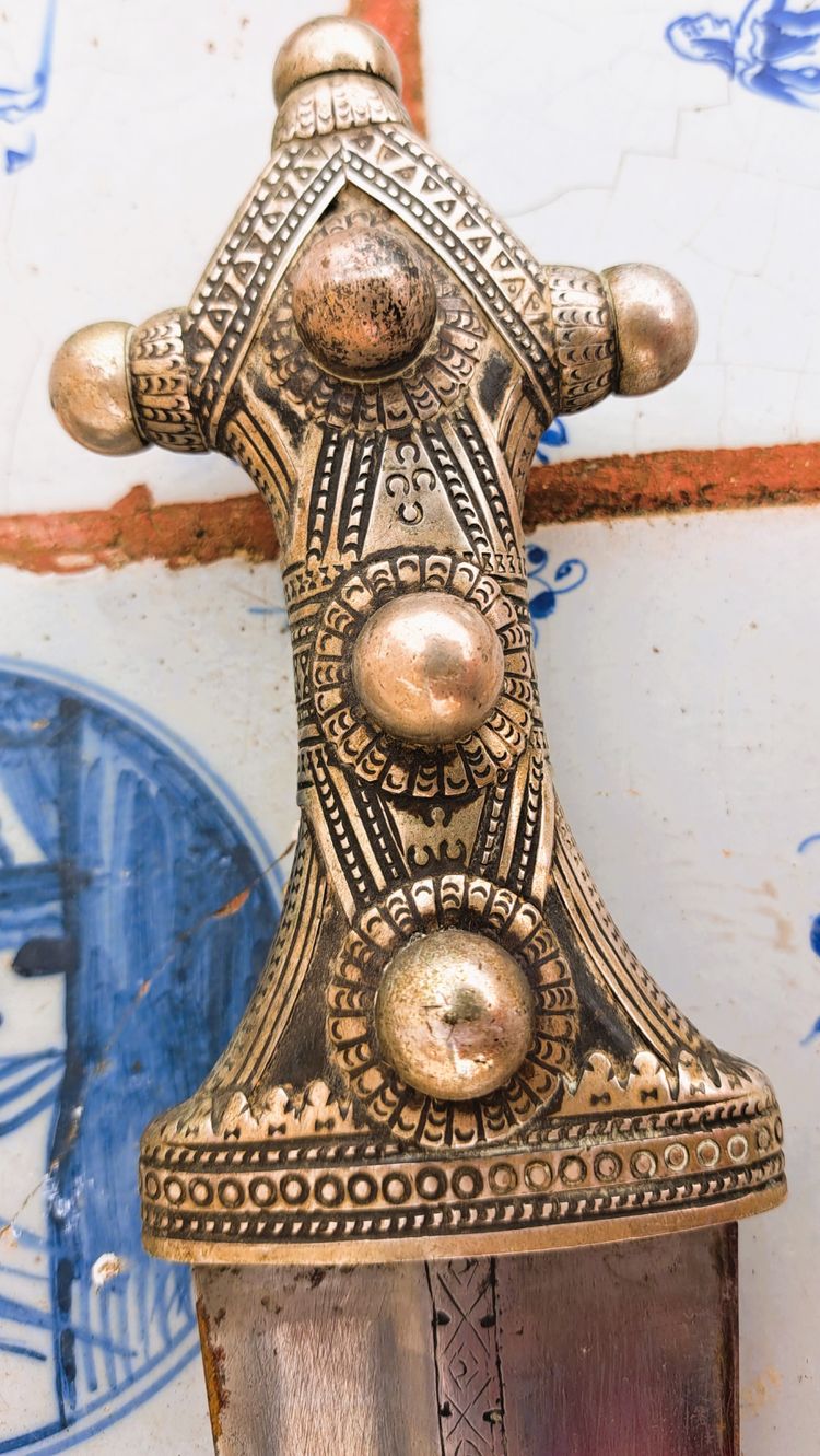 Pugnale cerimoniale orientale Jambiya Khanjar XIX secolo