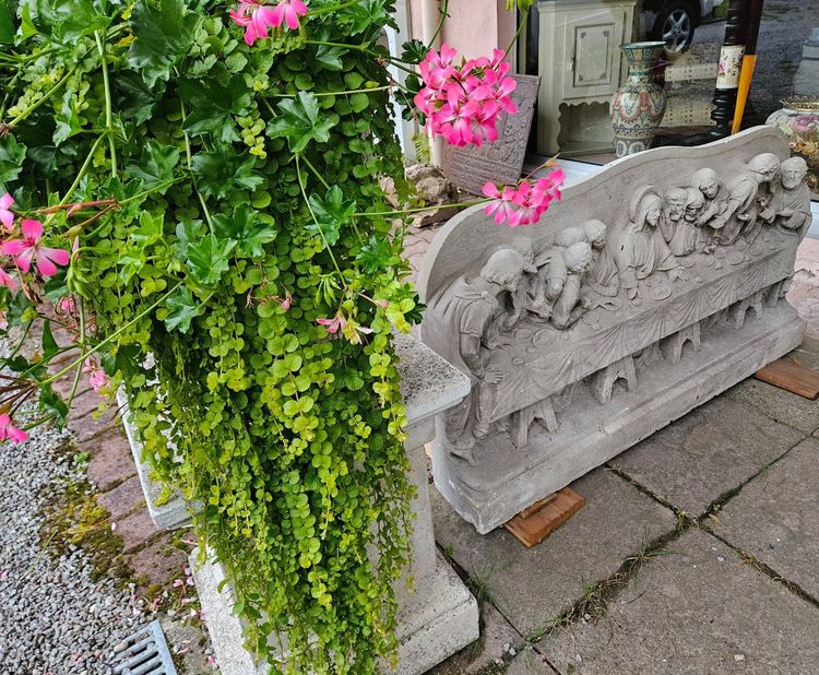 Eccezionale scultura in pietra a bassorilievo - Inizio del XIX secolo - Cena L'ultima cena di Gesù