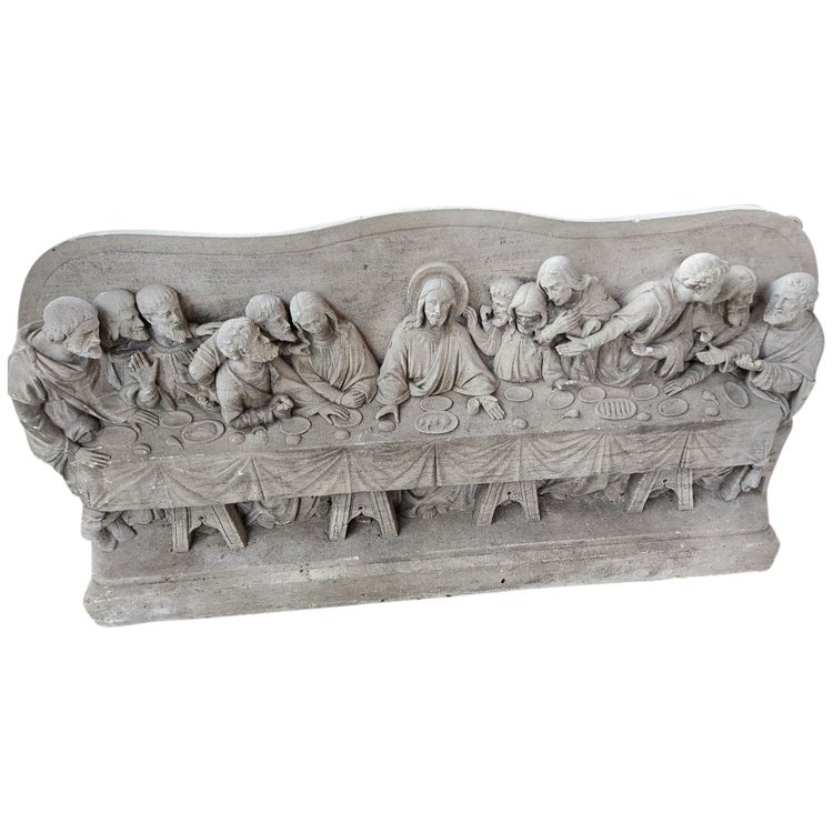 Eccezionale scultura in pietra a bassorilievo - Inizio del XIX secolo - Cena L'ultima cena di Gesù