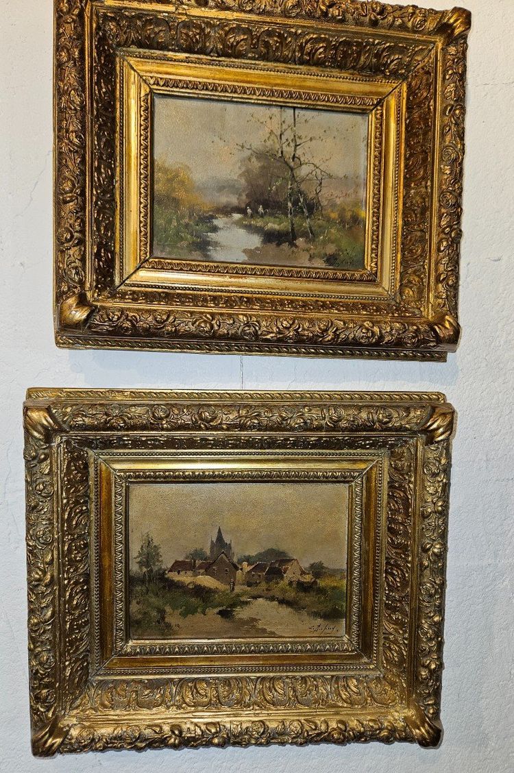 Paar Gemälde des Malers Eugène Galien Laloue – signiert Léon Dupuy.  19. Jahrhundert.
