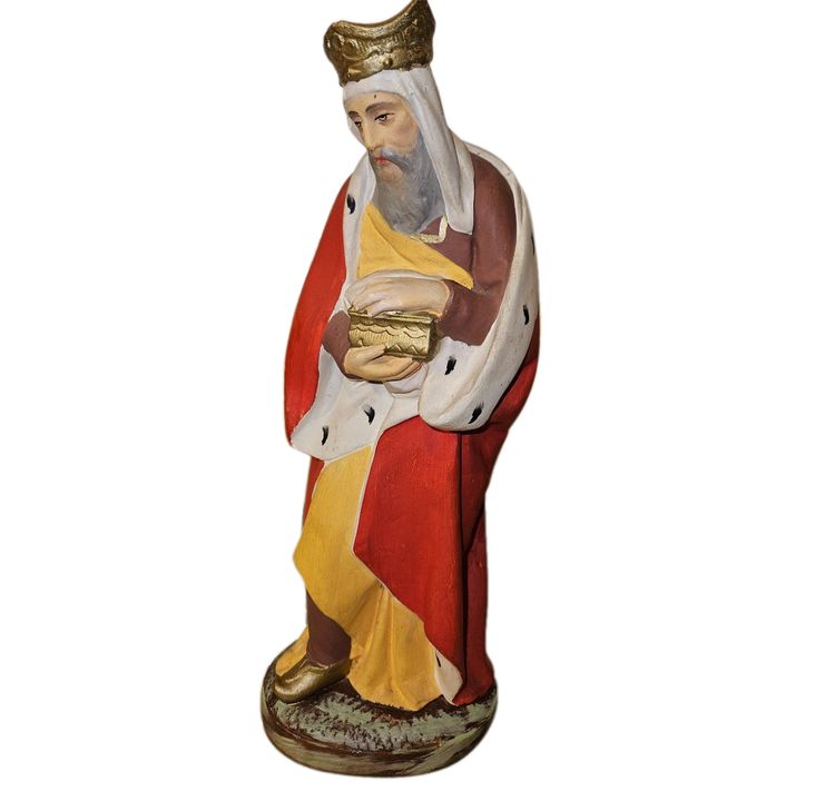 Nativity Figure - Polychrome Plaster - Three Wise Men - Height 31cm -