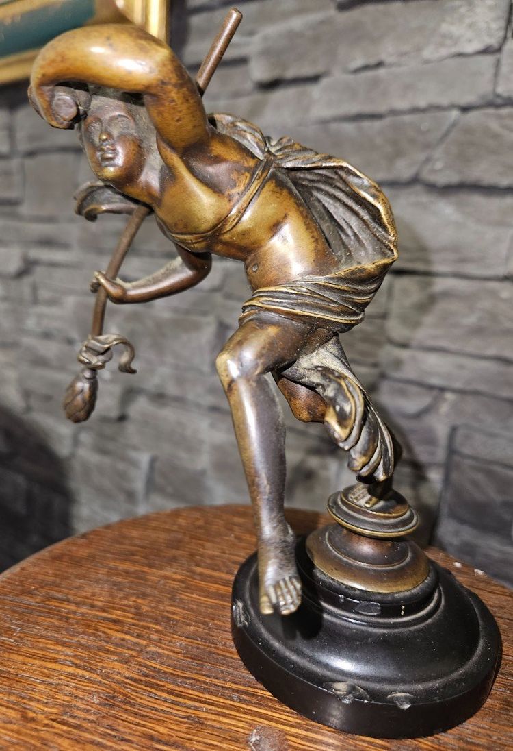 Scultura in bronzo di Bacco che danza - fine XIX secolo - Francia