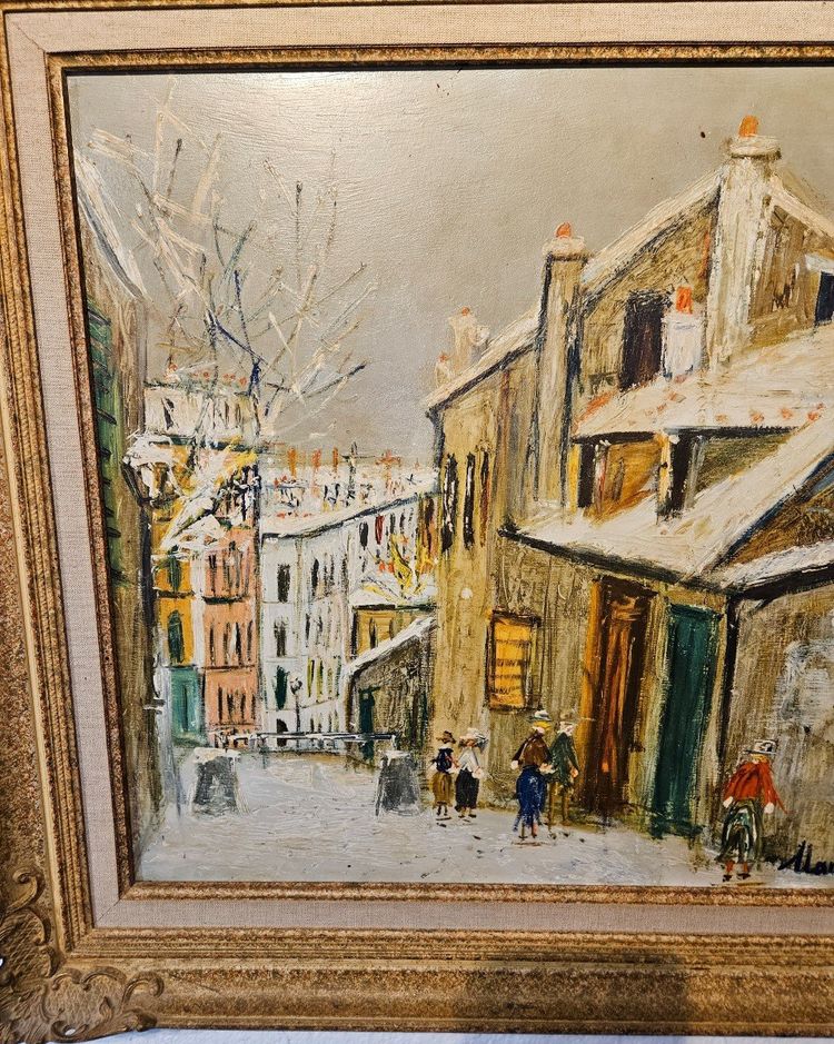 Ölgemälde auf Leinwand - Maurice Utrillo (nachher) - (1883 - 1955) - Rue De Montmartre 20.