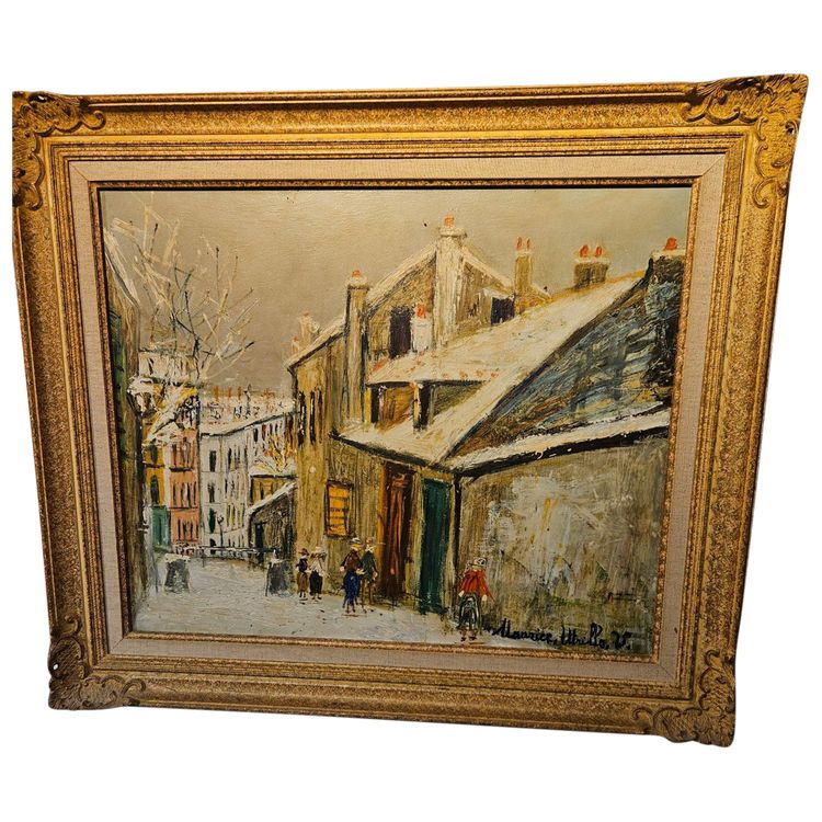 Ölgemälde auf Leinwand - Maurice Utrillo (nachher) - (1883 - 1955) - Rue De Montmartre 20.