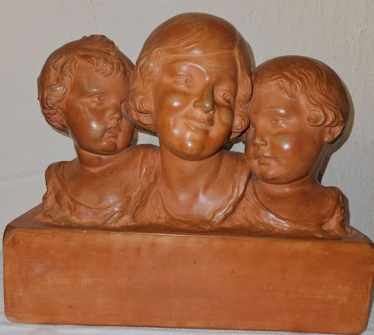 Patinated Terracotta Sculpture by P. Dumont - Art Deco period -