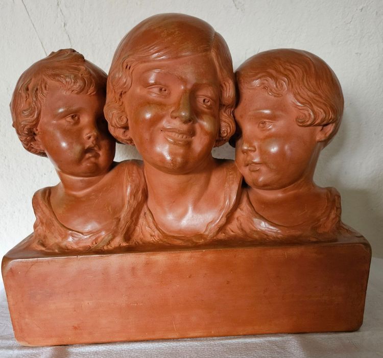 Patinated Terracotta Sculpture by P. Dumont - Art Deco period -