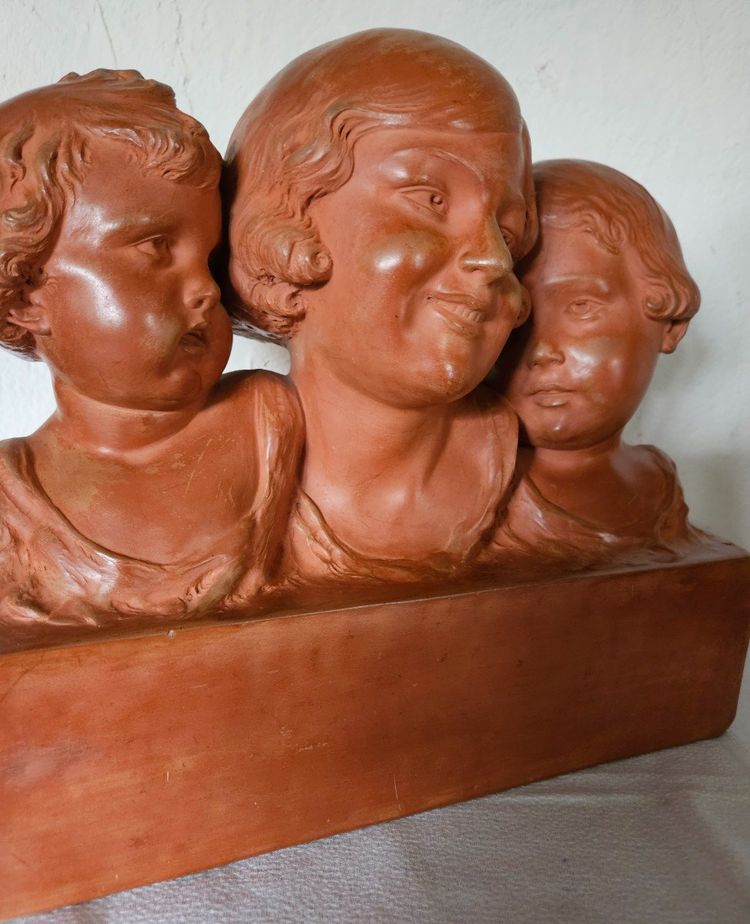 Patinated Terracotta Sculpture by P. Dumont - Art Deco period -