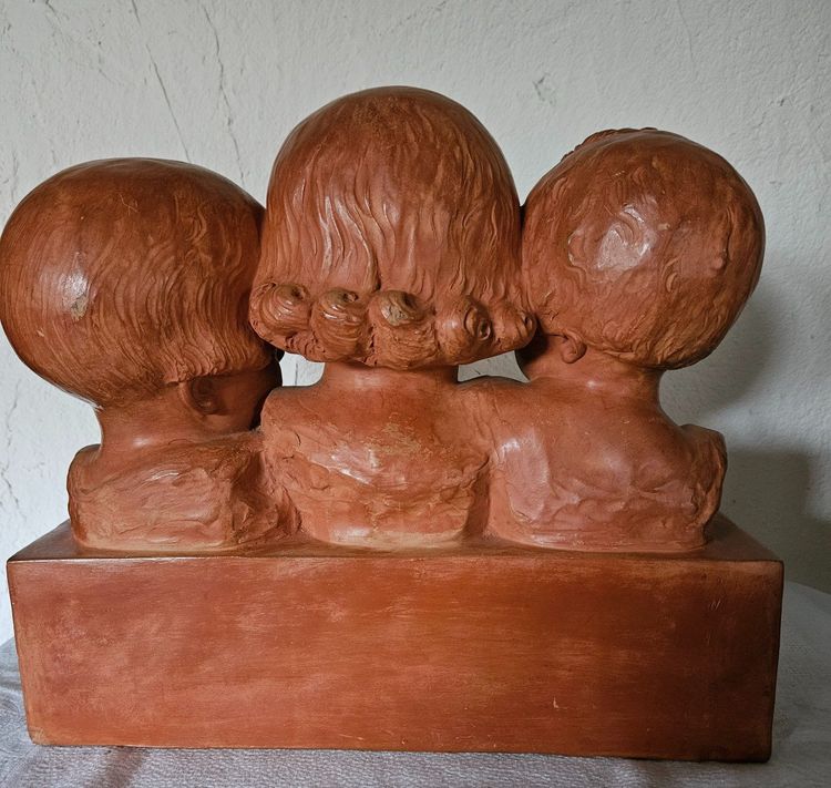 Patinated Terracotta Sculpture by P. Dumont - Art Deco period -