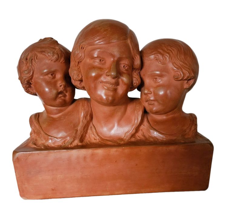 Patinated Terracotta Sculpture by P. Dumont - Art Deco period -