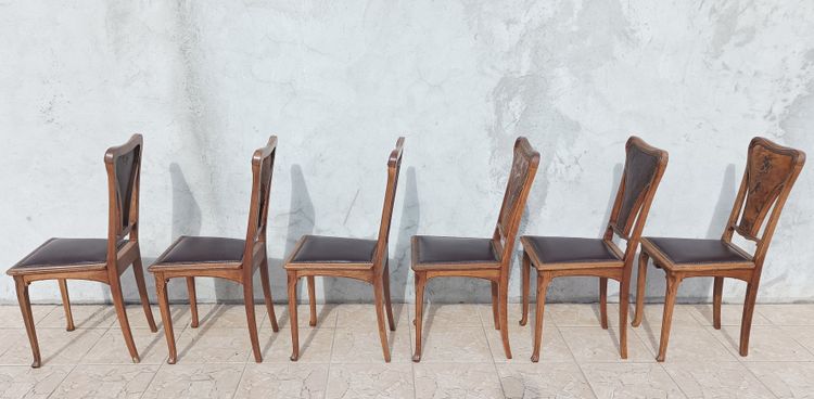 Louis Majorelle  6 chaises Art Nouveau  Chicorée 1900