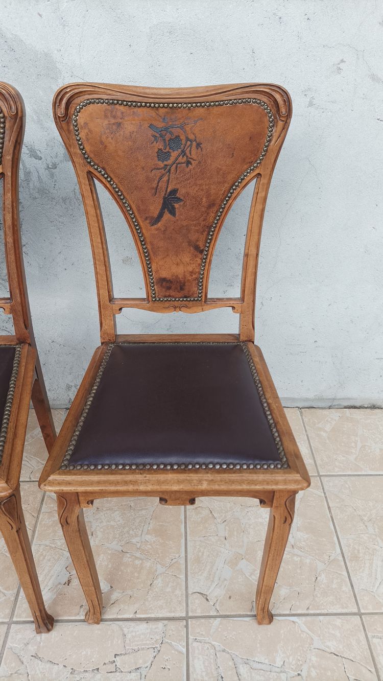 Louis Majorelle  6 chaises Art Nouveau  Chicorée 1900