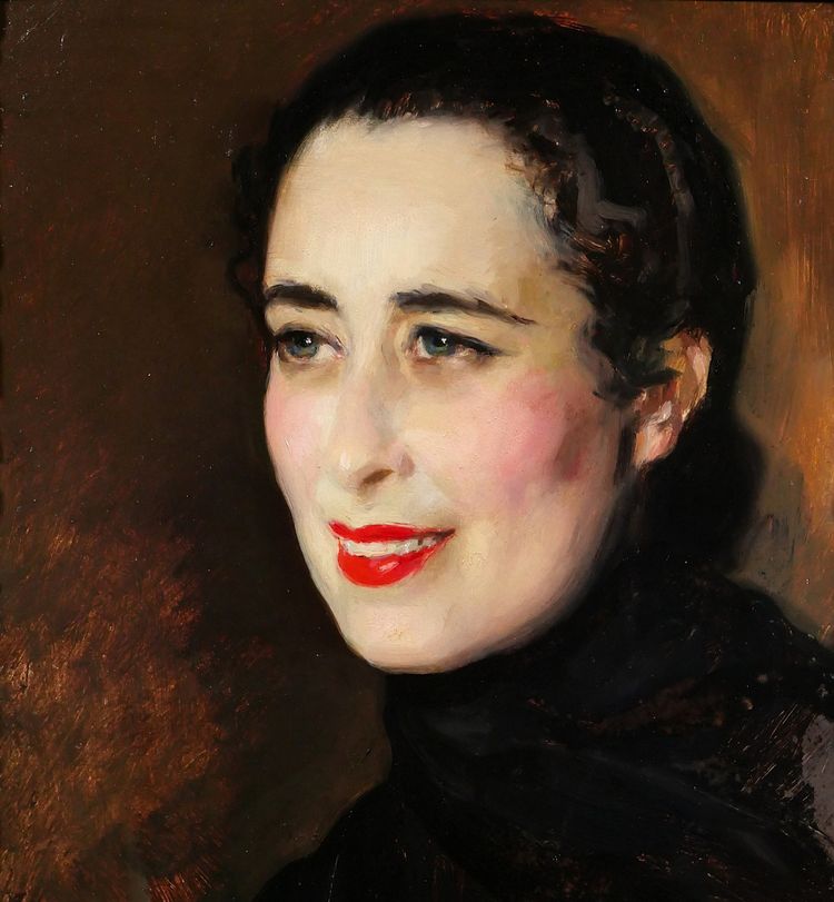 José Cruz Herrera 1890-1972 Porträt einer Frau, Gemälde, Oribida Nahon, 1936, Art Deco