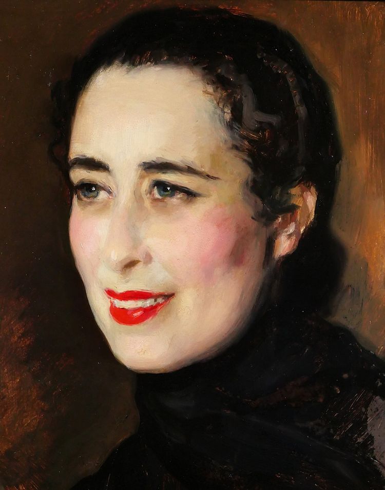 José Cruz Herrera 1890-1972 Porträt einer Frau, Gemälde, Oribida Nahon, 1936, Art Deco