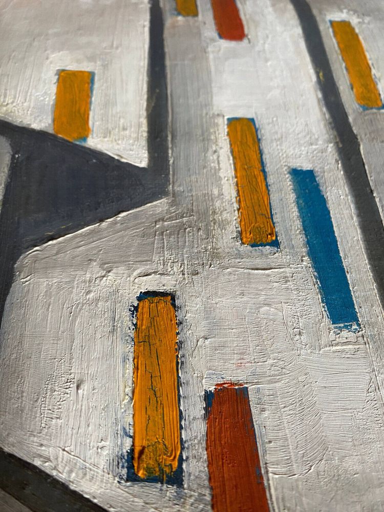 Tableau Huile sur Toile Cubisme par Guy Feinstein (né en 1929) "L'atelier de l'artiste" 1956