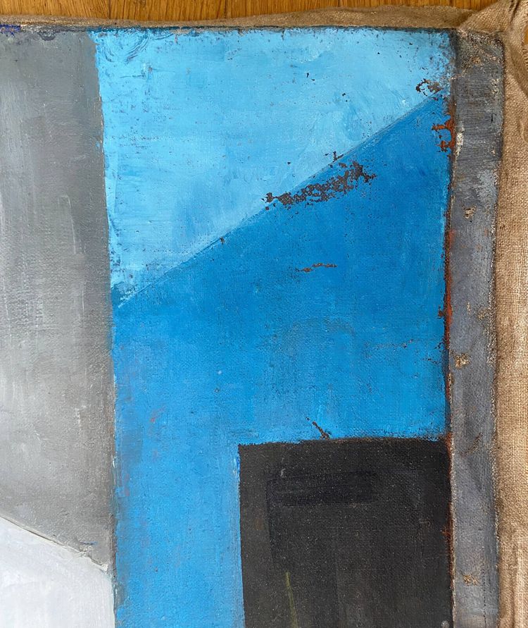 Tableau Huile sur Toile Cubisme par Guy Feinstein (né en 1929) "L'atelier de l'artiste" 1956