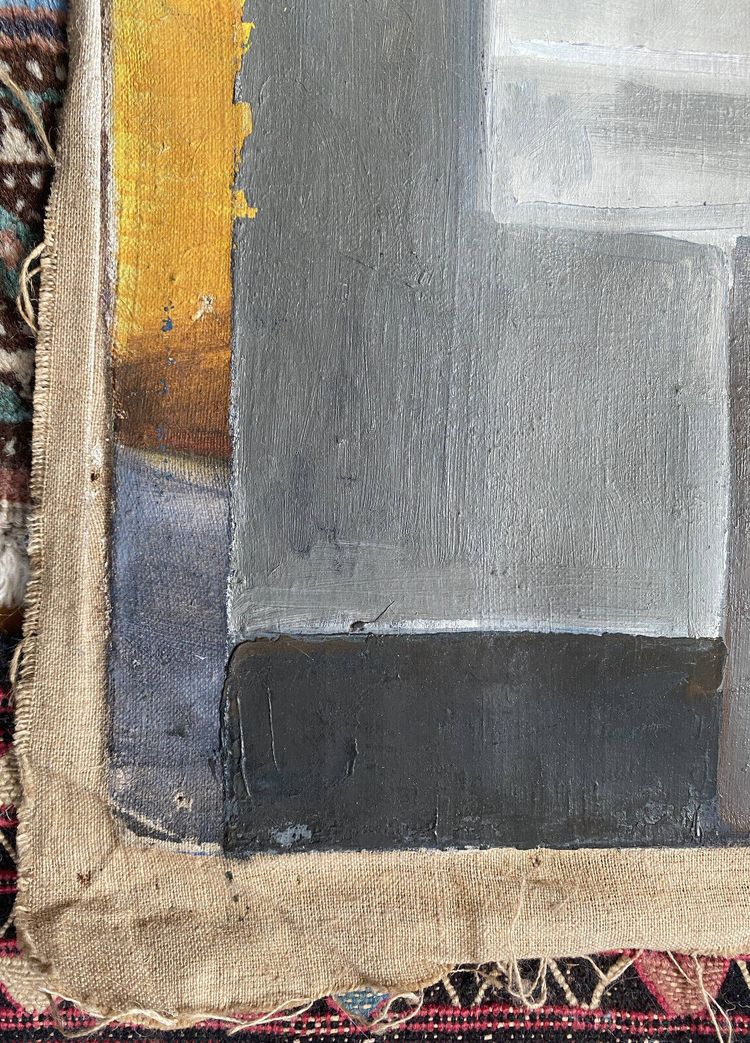 Tableau Huile sur Toile Cubisme par Guy Feinstein (né en 1929) "L'atelier de l'artiste" 1956