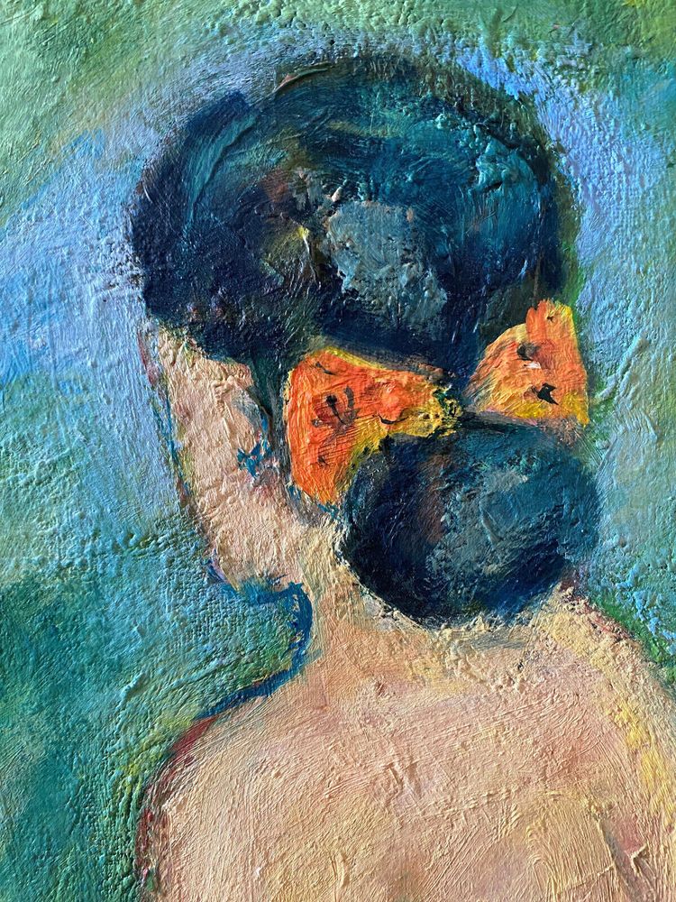 Tableau grande HST "Baigneuses" Marcelle GUETTA-FATTAL (1922-2009) Fauvisme