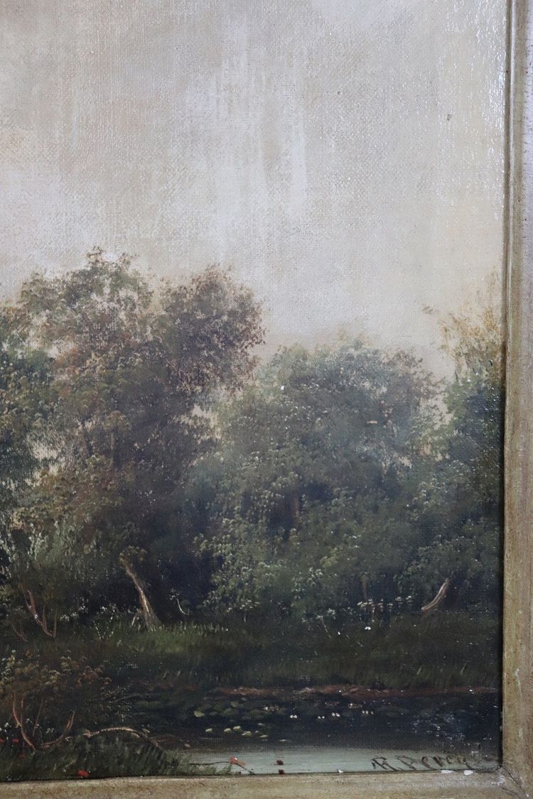 Englische Landschaft, Ölgemälde auf Leinwand, Ende 19. Jh.