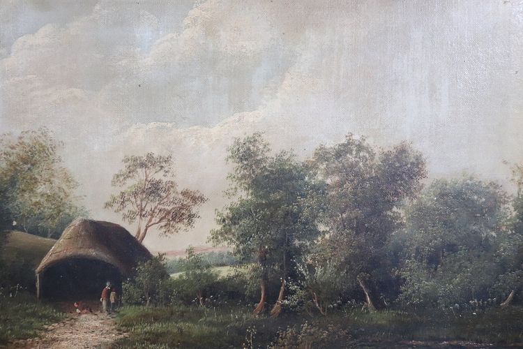 Englische Landschaft, Ölgemälde auf Leinwand, Ende 19. Jh.