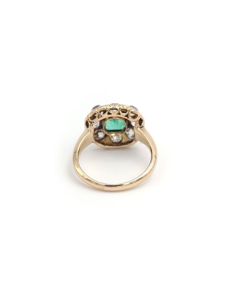 Bague émeraude De Colombie 0,81 Ct, Bague Belle Epoque, Bijou Ancien, Fiançailles