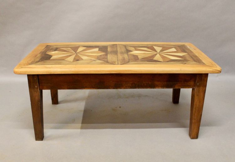 Table Basse à Dessus Parquet Ancien 110 cm