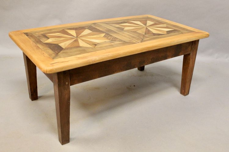 Table Basse à Dessus Parquet Ancien 110 cm