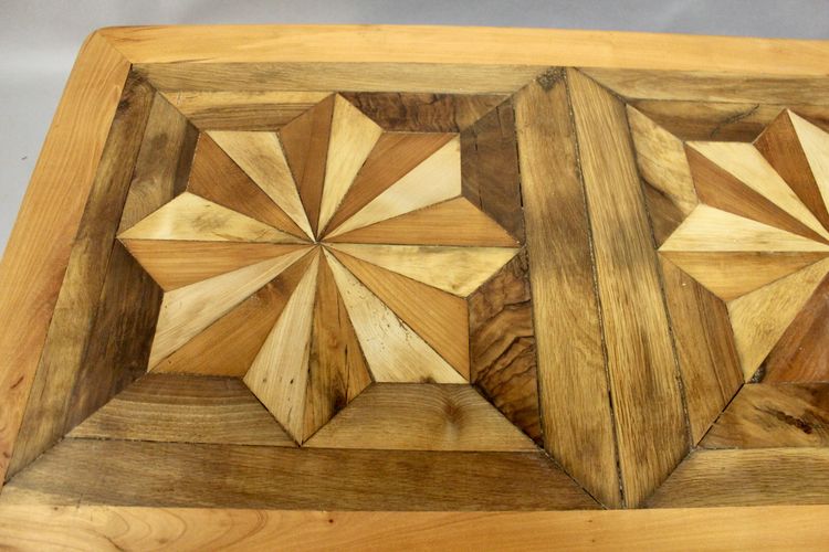 Table Basse à Dessus Parquet Ancien 110 cm