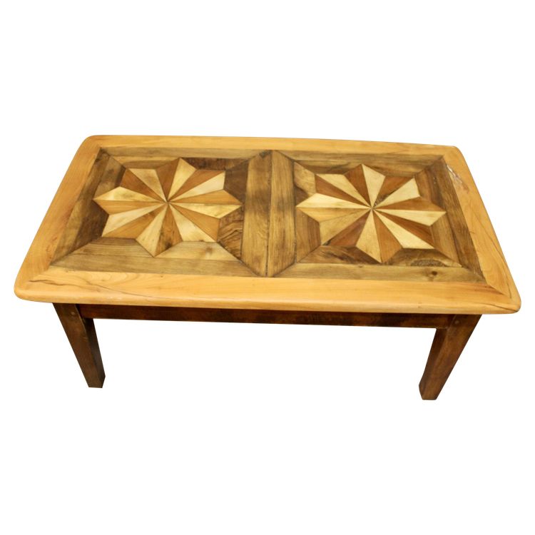Table Basse à Dessus Parquet Ancien 110 cm