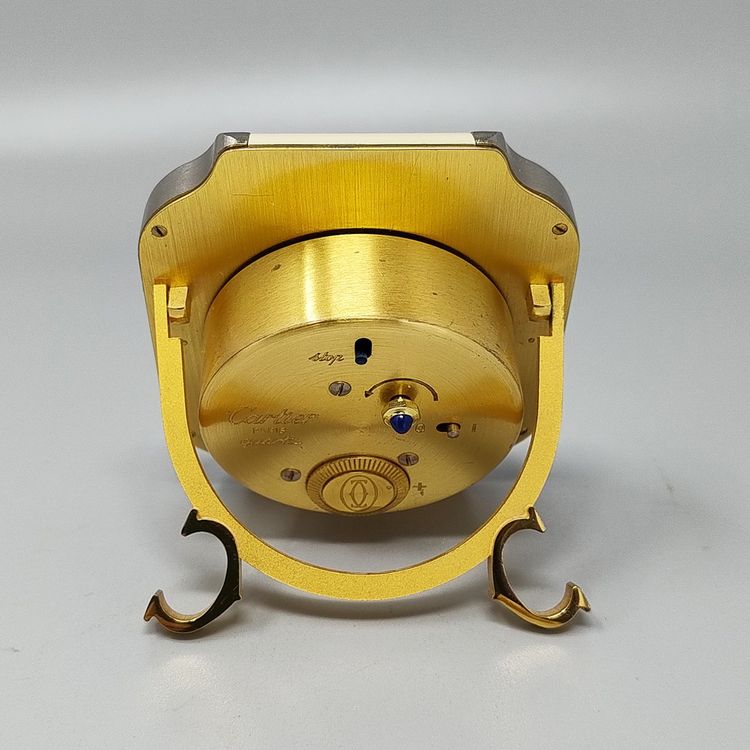 Wunderschöner Cartier Santos Wecker Pendulette aus den 1980ern. Hergestellt in der Schweiz