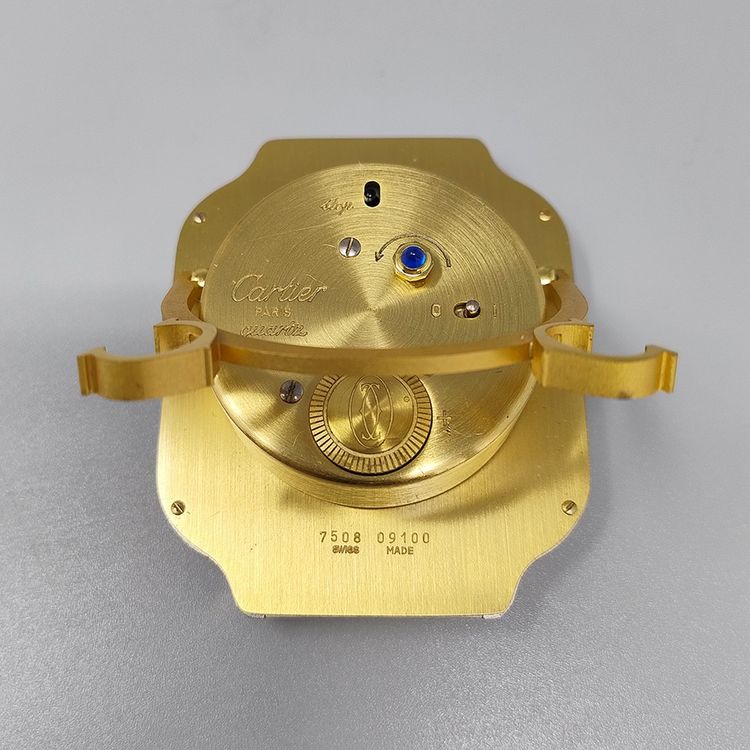 Wunderschöner Cartier Santos Wecker Pendulette aus den 1980ern. Hergestellt in der Schweiz