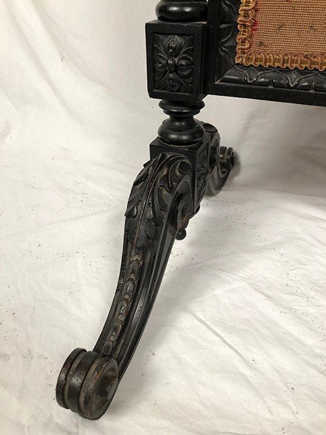 Paravento in legno annerito riccamente intagliato, Napoleone III