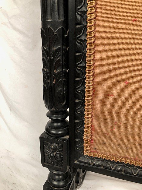 Paravento in legno annerito riccamente intagliato, Napoleone III