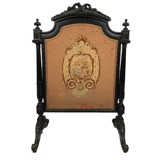 Paravento in legno annerito riccamente intagliato, Napoleone III