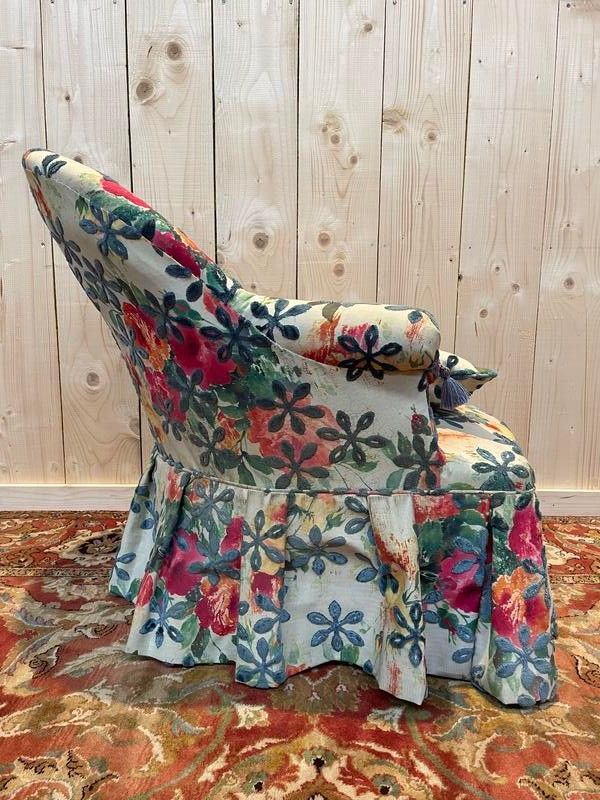 Fauteuil crapaud de style Napoléon III