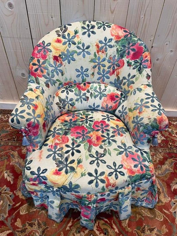 Fauteuil crapaud de style Napoléon III