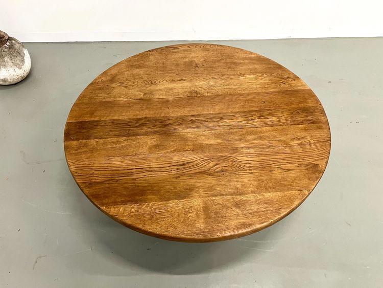Table basse moderniste circulaire en chêne