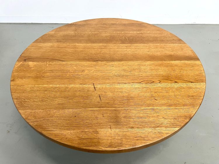 Table basse circulaire en chêne massif