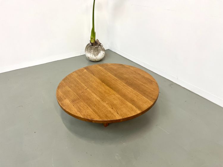 Table basse circulaire en chêne massif