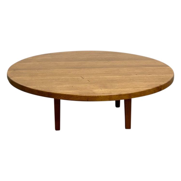 Table basse circulaire en chêne massif