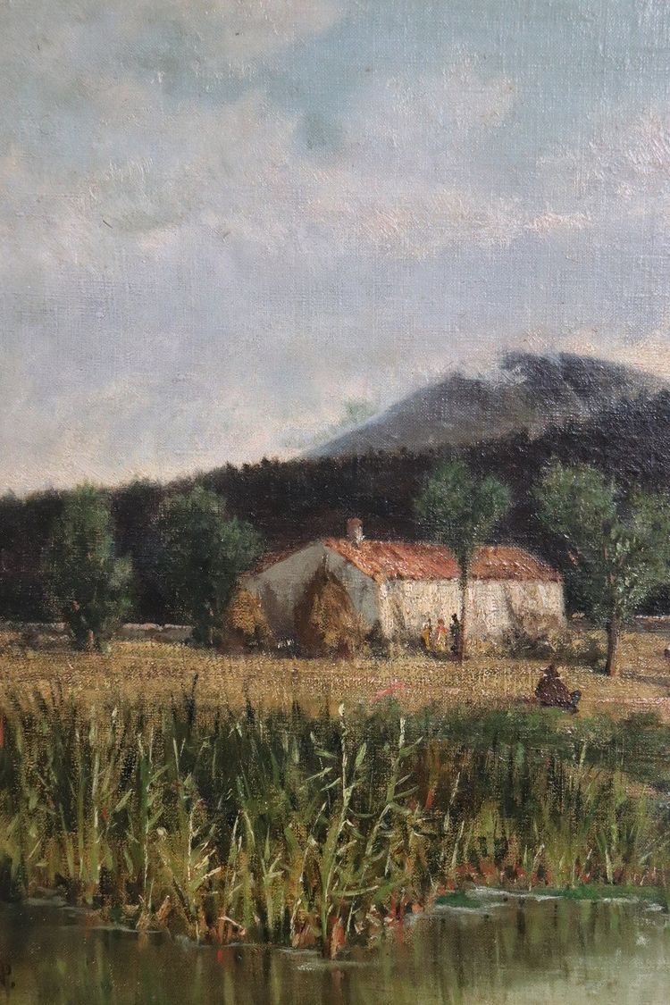 Italienischer Künstler, Landschaft, Ölgemälde auf Leinwand, Mitte 19. Jh.