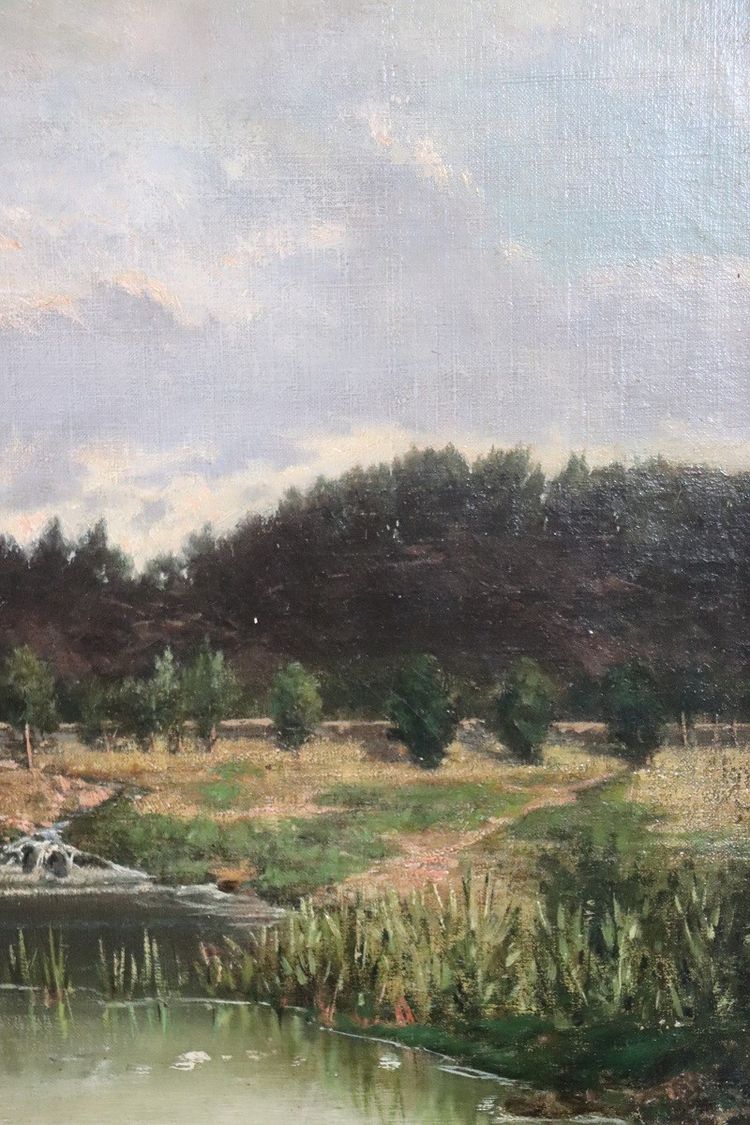 Italienischer Künstler, Landschaft, Ölgemälde auf Leinwand, Mitte 19. Jh.