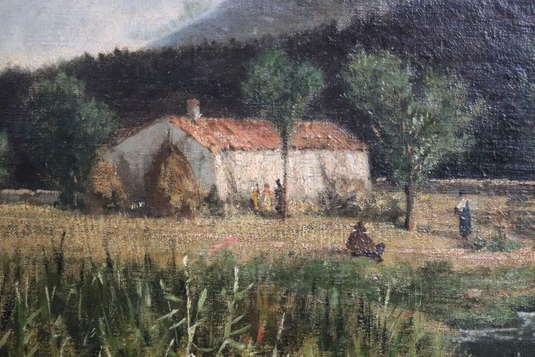 Italienischer Künstler, Landschaft, Ölgemälde auf Leinwand, Mitte 19. Jh.