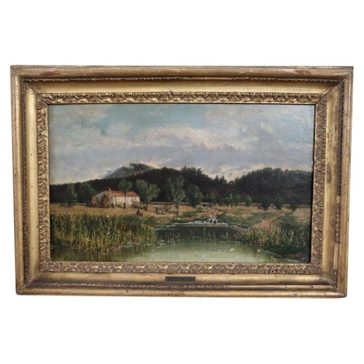 Italienischer Künstler, Landschaft, Ölgemälde auf Leinwand, Mitte 19. Jh.